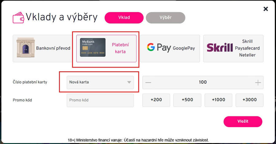 Casino vklad přes Revolut probíhá stejně jako přes kartu