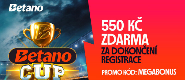 Betano registrační kód MEGABONUS – odměny zdarma za 550 Kč