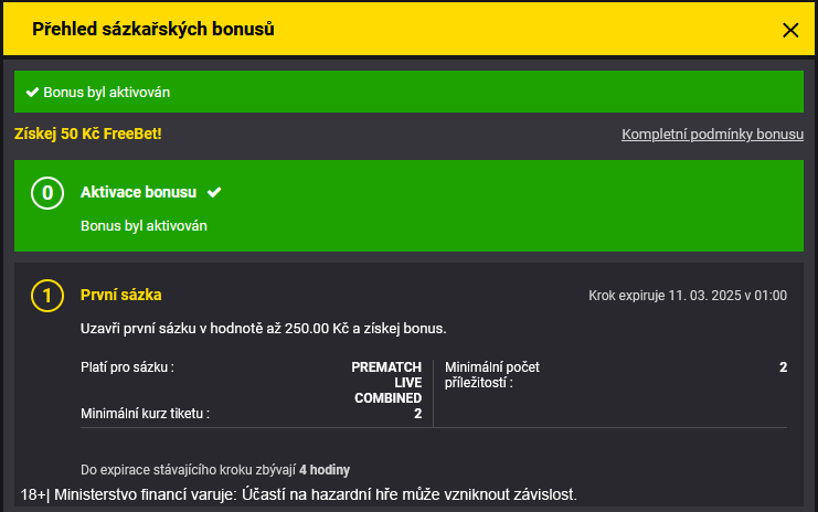 Jak aktivovat Fortuna FreeBet