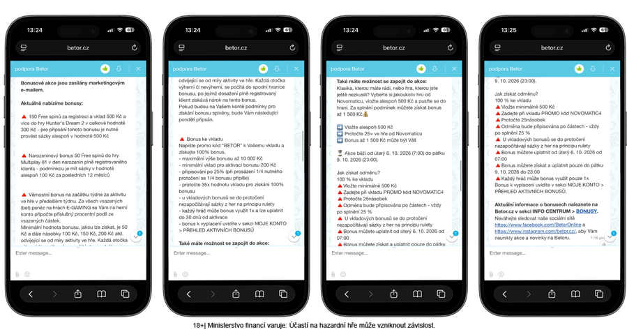 Betor bonusy a&nbsp;diskuze s&nbsp;podporou