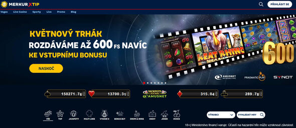 Hlavní stránka MerkurXtip casino