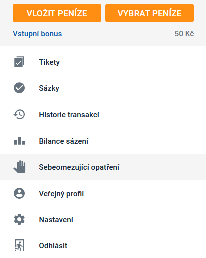 Herní lobby – sebeomezující opatření