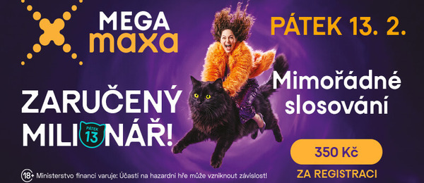 Mimořádné losování Mega Maxa se zaručenou výhrou 1 milion