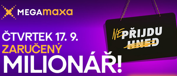 Mimořádné losování Mega Maxa s garantovanou výhrou 1 milion Kč