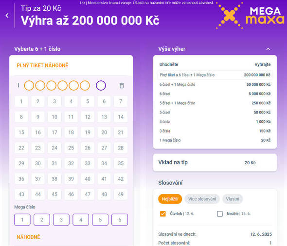 Jak vsadit loterii Mega maxa online?