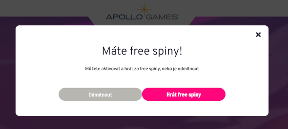 Přijměte bonusové otočky Apollo
