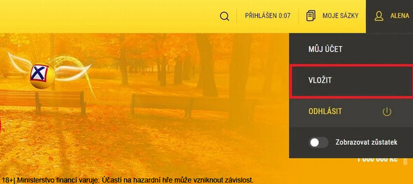 Sazka vklad mobilem – postup