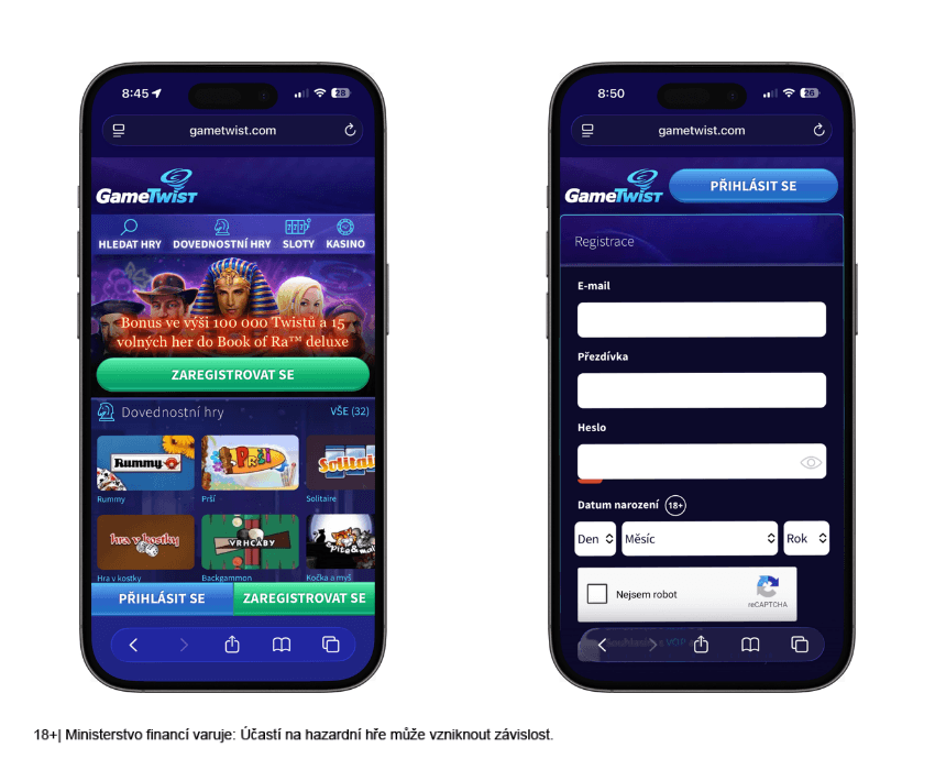 GameTwist registrace