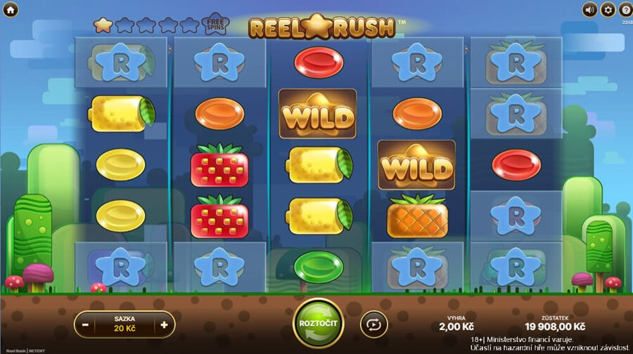 Reel Rush s&nbsp;výherností 99,05&nbsp;%