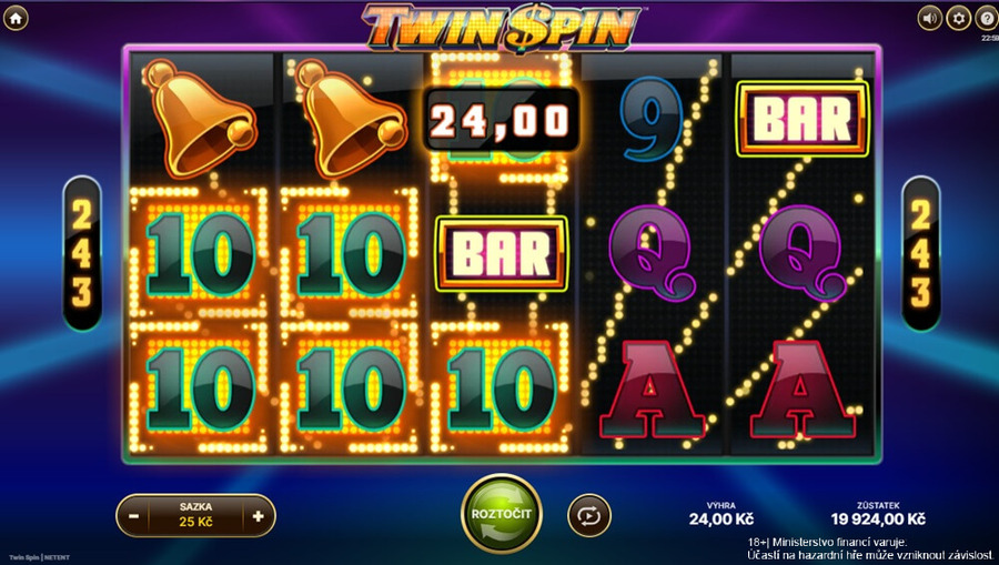 Twin Spin s&nbsp;výherností 99,06&nbsp;%