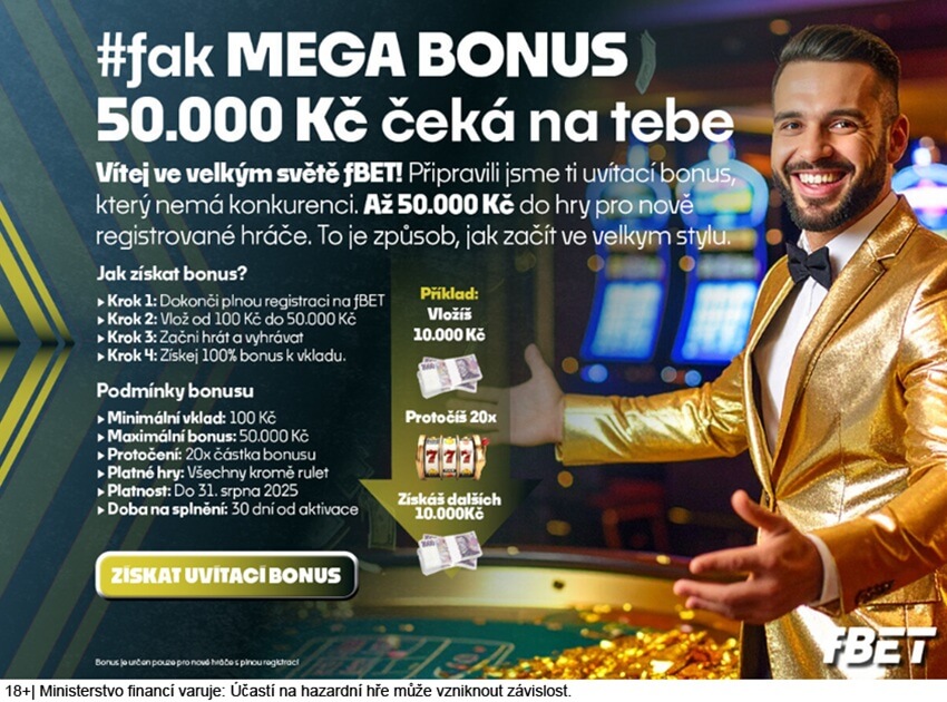 Získejte fBET bonus až 50 000 Kč