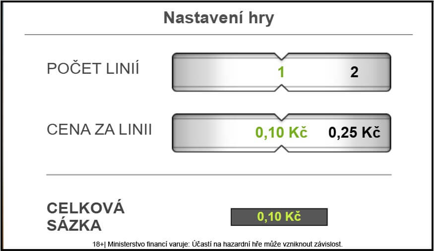 Nastavení sázky haléřového automatu