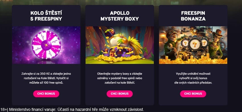 Bonusy v online casinu Apollo Games