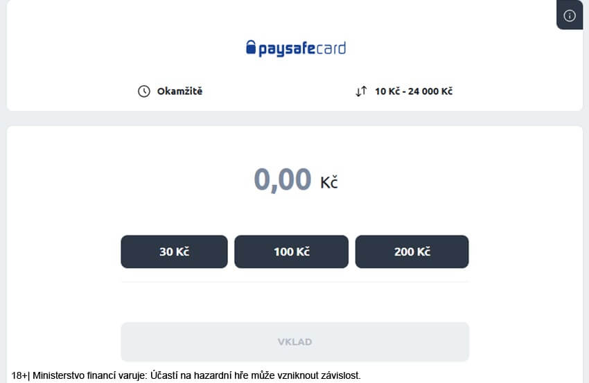 Vklady do casina Betano lze prostřednictvím Paysafe provádět již od 10 Kč