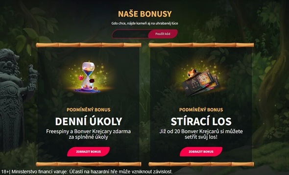 Kam zadat promo kód v online casinu Bonver?