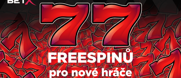 Za registraci u BetX získáte 77 free spinů zdarma