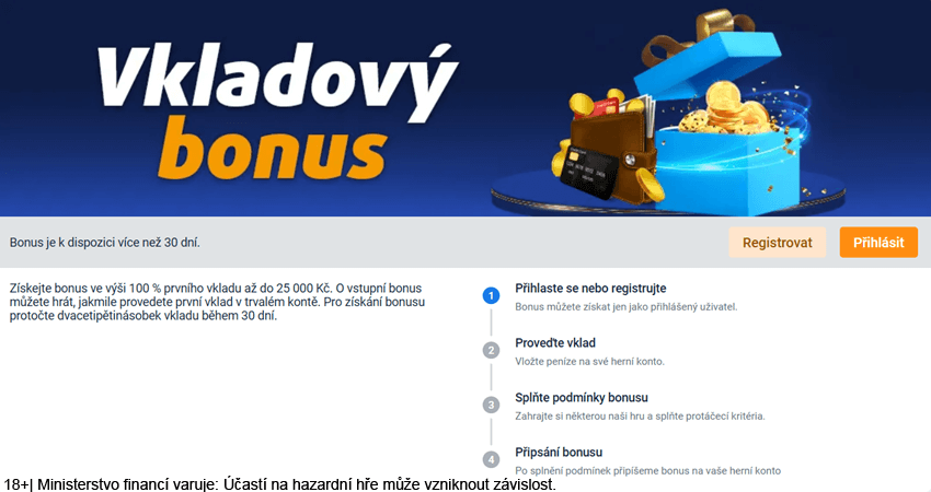 Vkladový bonus casina Tipsport