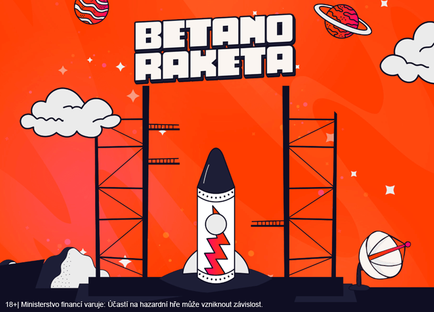 Betano Raketa: získejte 1.000 Kč ve free spinech