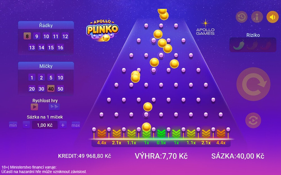 Apollo Plinko je jedna z nejrozšířenějších Instant Games