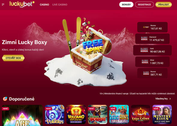 Hlavní stránka casina LuckyBet