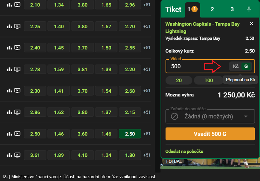 Svůj tiket můžete uhradit věrnostními Goldeny