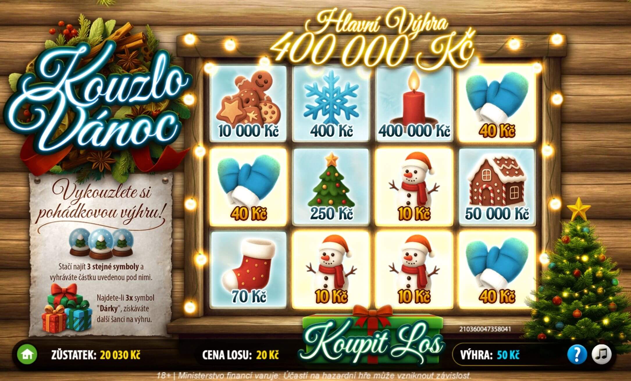 Stírací online los Sazka Kouzlo Vánoc