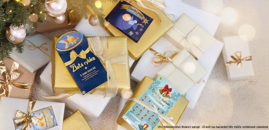 Výběr papírových vánočních losů Sazka 2025