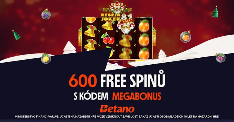 Betano bonus bez vkladu – 600 free spinů zdarma po registraci