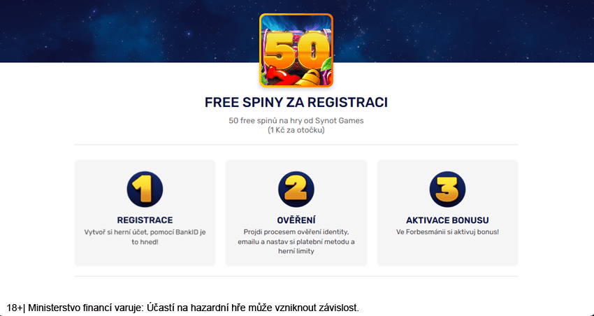Návod k&nbsp;získání free spinů za registraci ve Forbes casinu