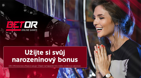 Casino Betor - narozeninový bonus 50 free spinů