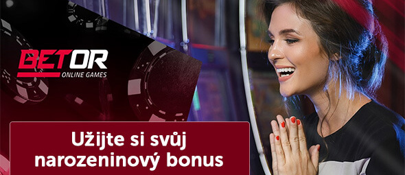 Casino Betor - narozeninový bonus 50 free spinů