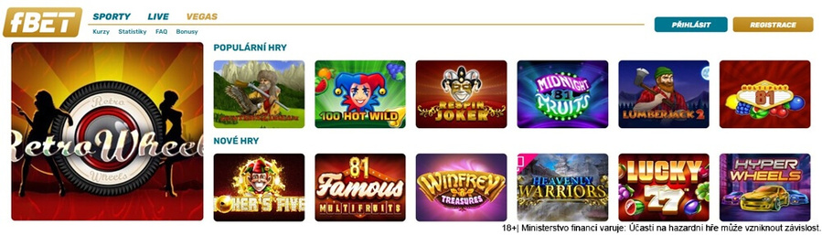 Jaká je nabídka automatů fBET casina a&nbsp;které umí jackpoty?