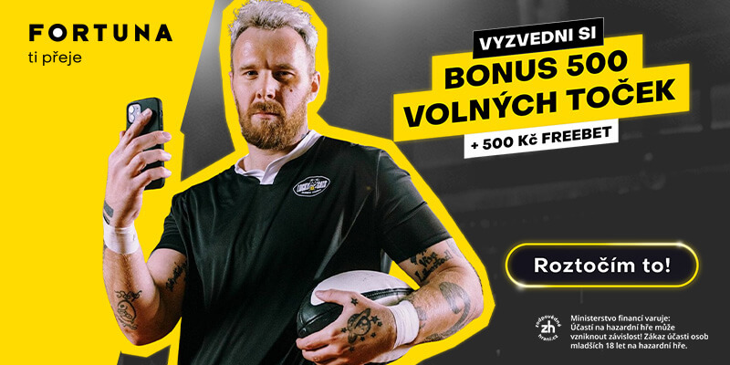 Fortuna free spiny dnes: 500 toček za registraci s&nbsp;kódem FREE1000