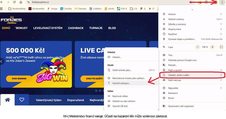 Jak spustit casino Forbes jako aplikaci v&nbsp;počítači