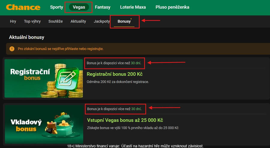 Chance bonus za registraci jsme ověřili na stránkách casina