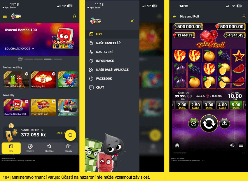 Mobilní aplikace Sazka Hry pro iOS s&nbsp;nabídkou online her a&nbsp;automatů