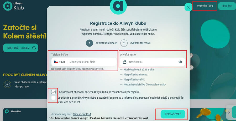Allwyn Klub registrace je snadná a&nbsp;rychlá