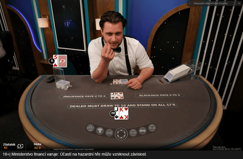 Live casino u&nbsp;SYNOT TIPu s&nbsp;živým krupiérem