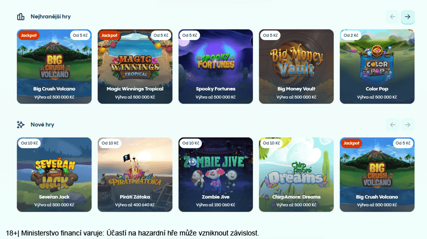 Nabídka nejoblíbenějších a&nbsp;nových her v&nbsp;katalogu FunParku