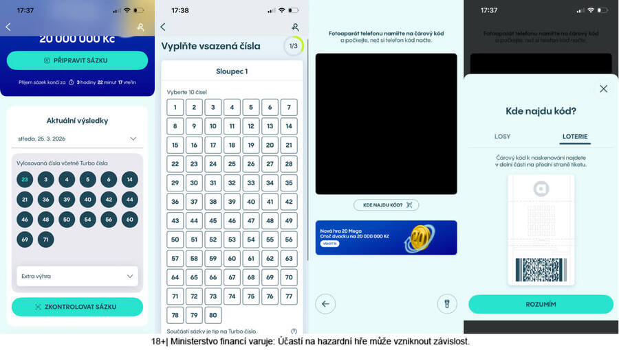 Kontrola tiketu 20 Mega v&nbsp;aplikaci