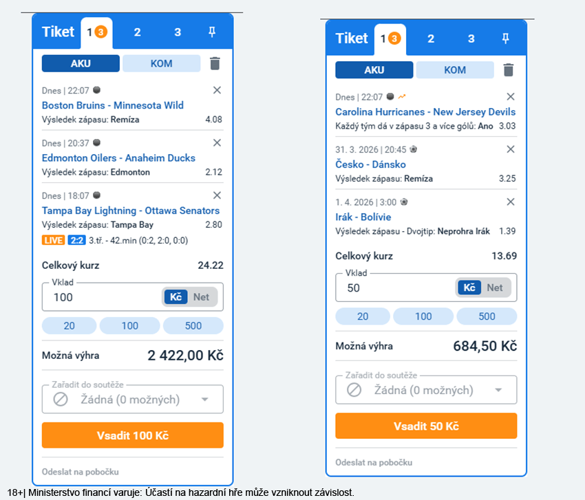 AKO tikety v&nbsp;online sázkové kanceláři Tipsport