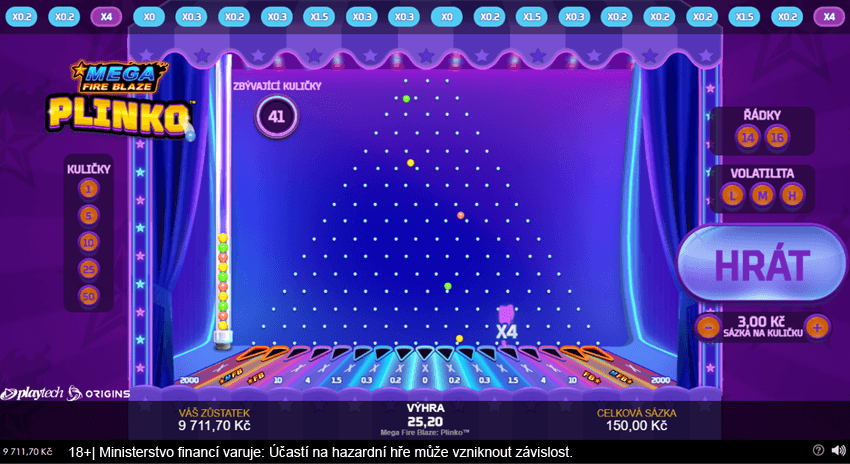Mega Fire Blaze: Plinko od Playtechu v&nbsp;online casinu Fortuna