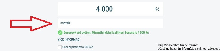 Prověření platnosti promo kódu CTVRTEK
