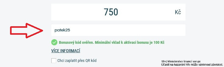 Ověřená platnost promo kódu PATEK25