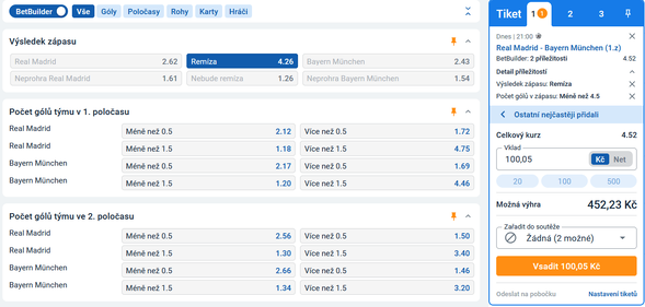 Jak vsadit Bet Builder u&nbsp;Tipsportu?