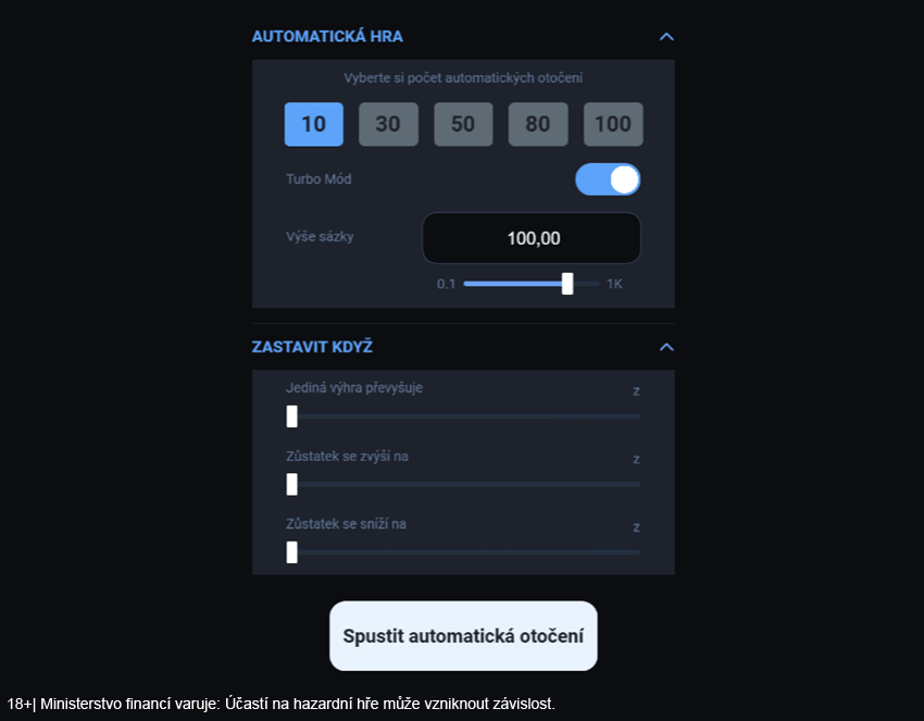 Nastavení autostartu na automatech Evoplay v&nbsp;online casinu Fortuna