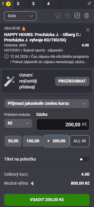 Vsaďte si u&nbsp;Fortuny na výhru Procházky na UFC 327