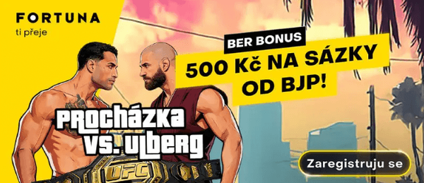 Získej bonus 500 Kč u Fortuny a vsaď si na Procházka - Ulberg