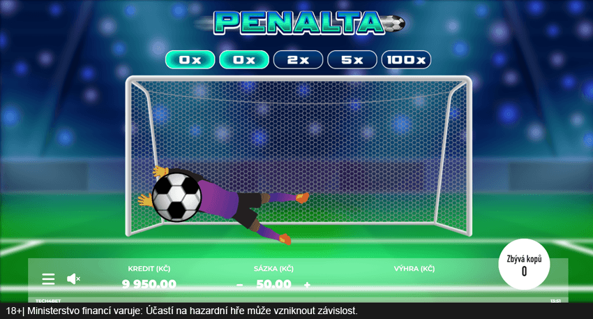 Instant hra Penalta od Tech4Betu
