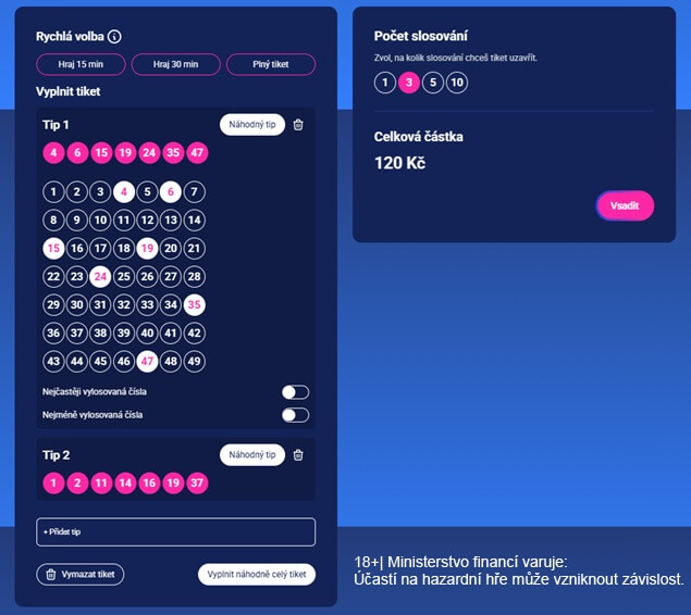 Jak vsadit Jackpot Keno?